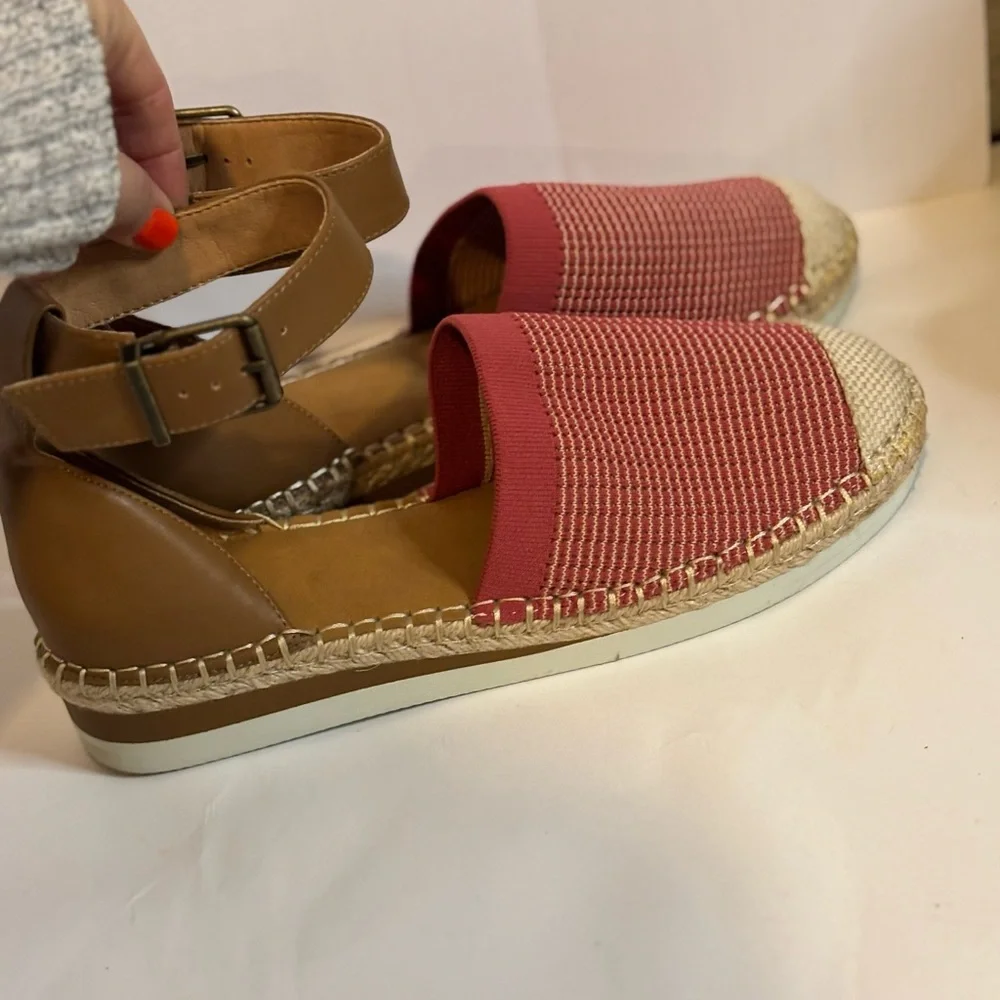 Crown Vintage Bonire wedge red and Tan Espadrilles sandals - Picture 6 of 8